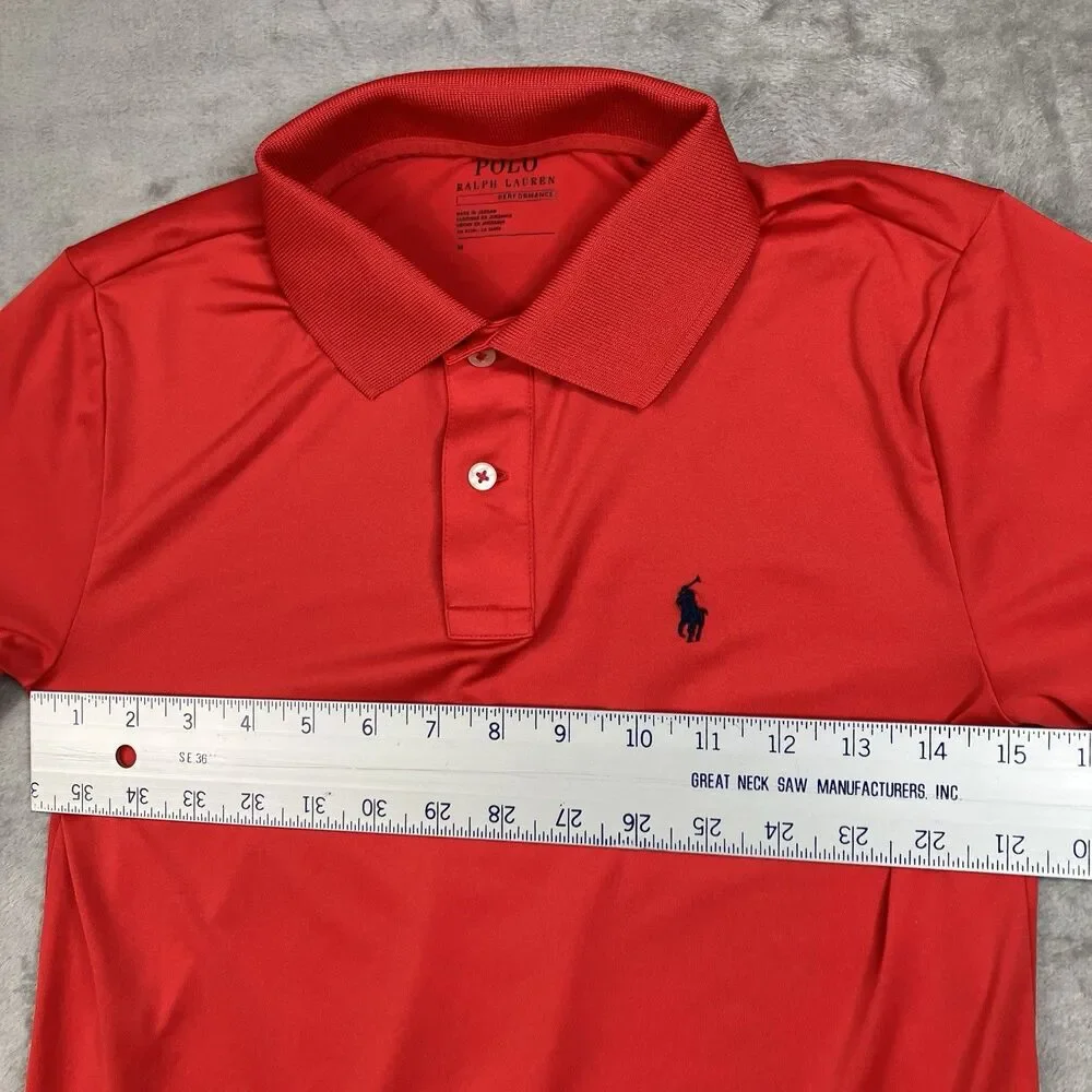 Polo Ralph Lauren Polo Shirt Boys M Red Stretch Short Sleeve Pony Performance